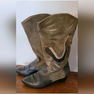 Suede and Leather Cowboy Boots